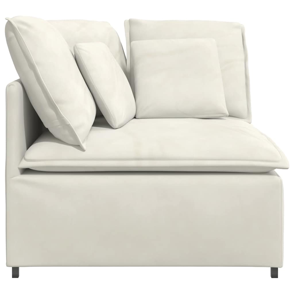 Module d'angle pour canapé modulable avec coussins crème 100 cm - XIOS