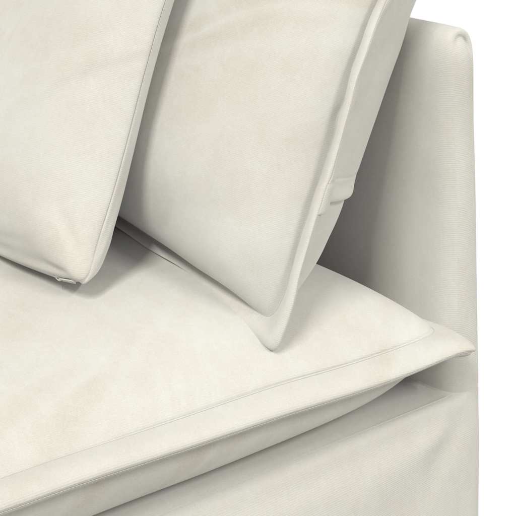 Module d'angle pour canapé modulable avec coussins crème 100 cm - XIOS