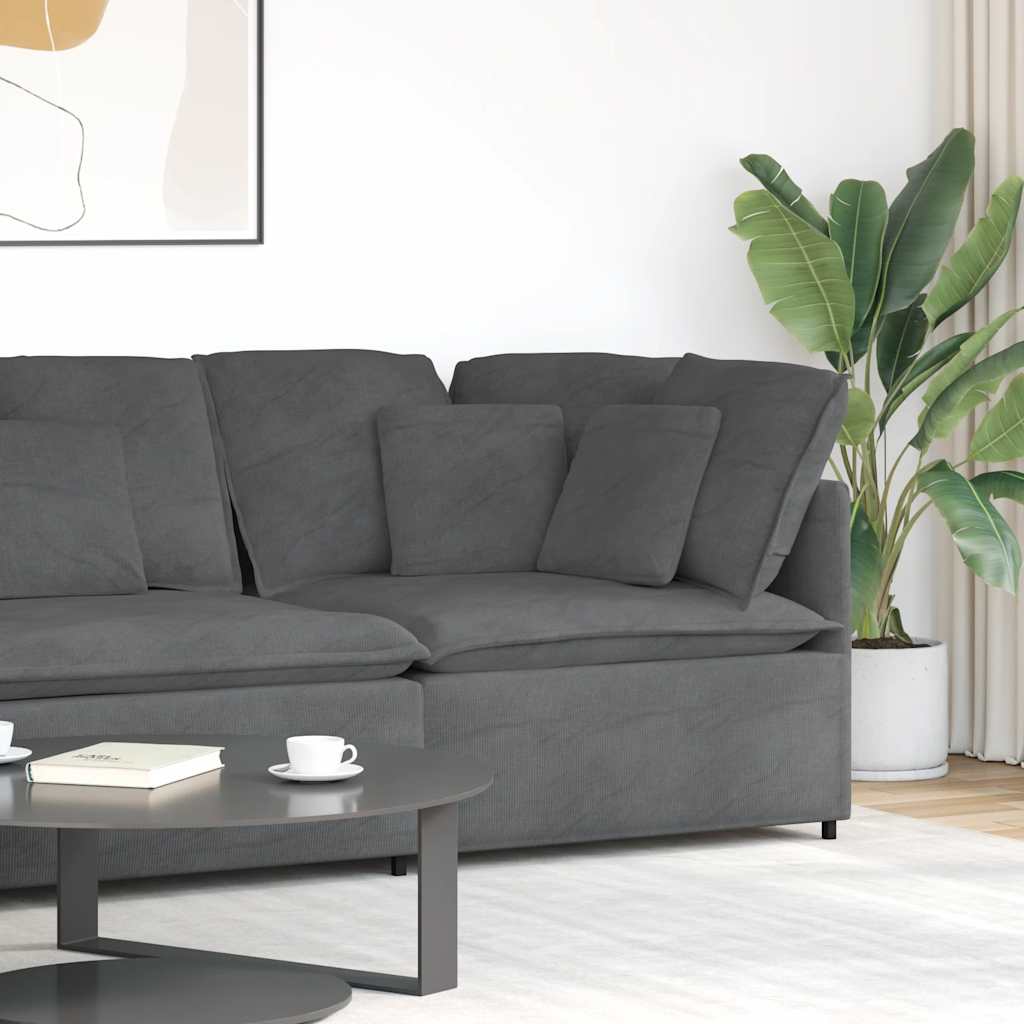 Module d'angle pour canapé modulable avec coussins gris foncé 100 cm - XIOS