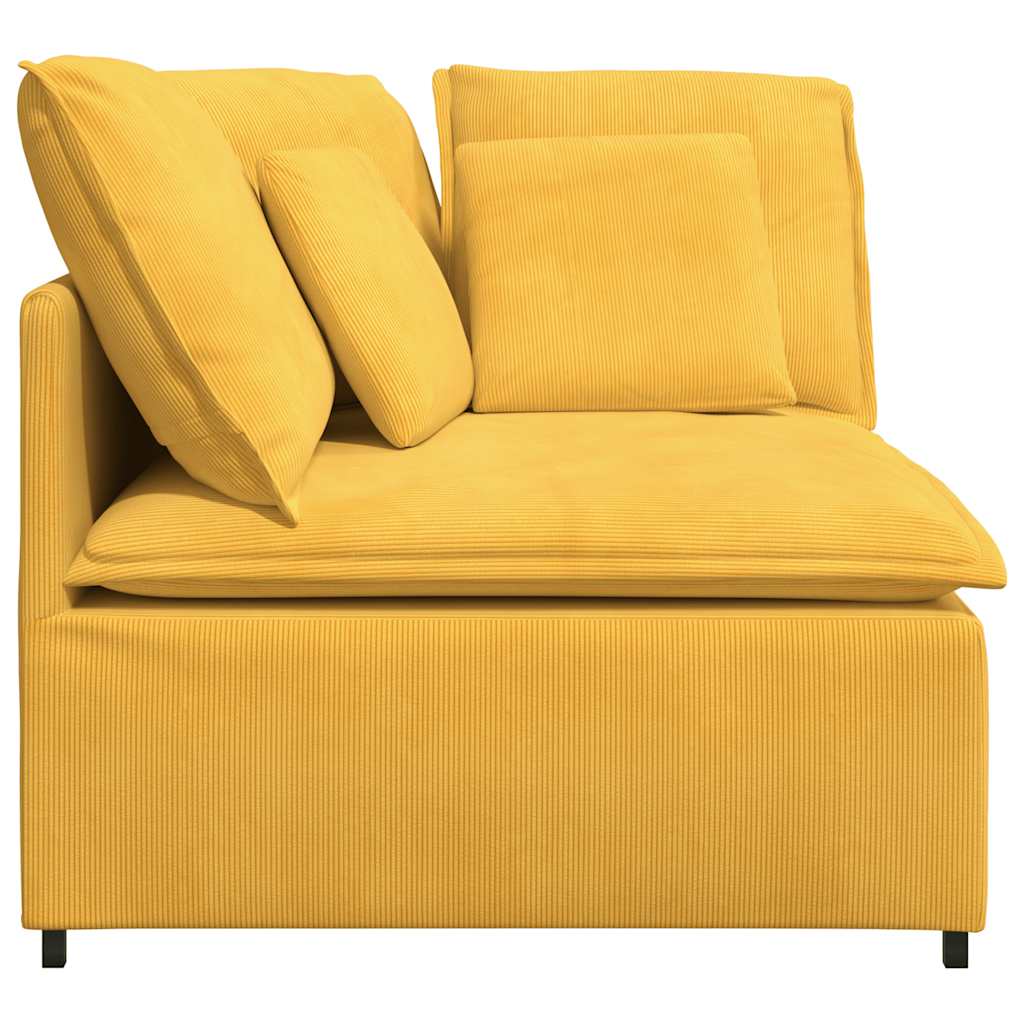 Module d'angle pour canapé modulable avec coussins jaune clair 100 cm - XIOS