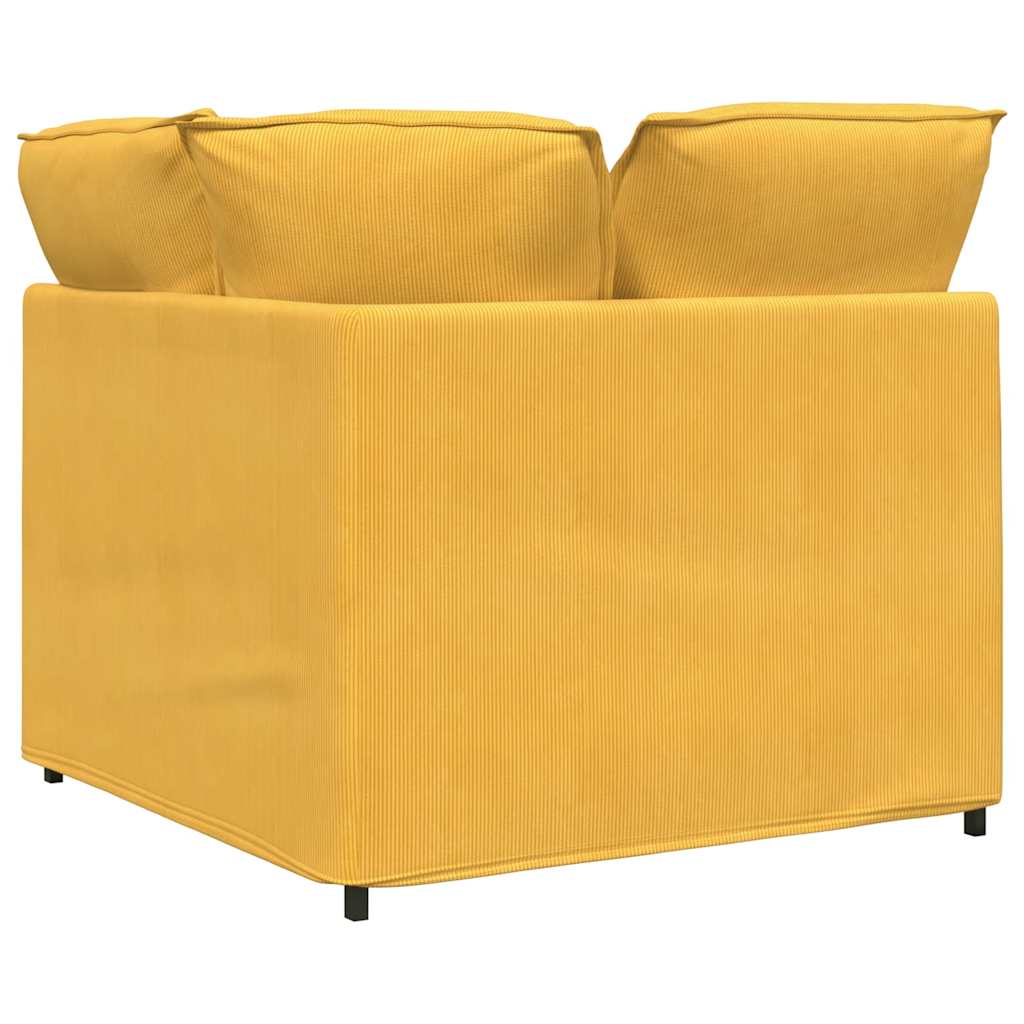 Module d'angle pour canapé modulable avec coussins jaune clair 100 cm - XIOS