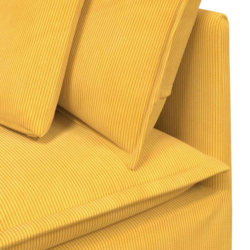 Module d'angle pour canapé modulable avec coussins jaune clair 100 cm - XIOS