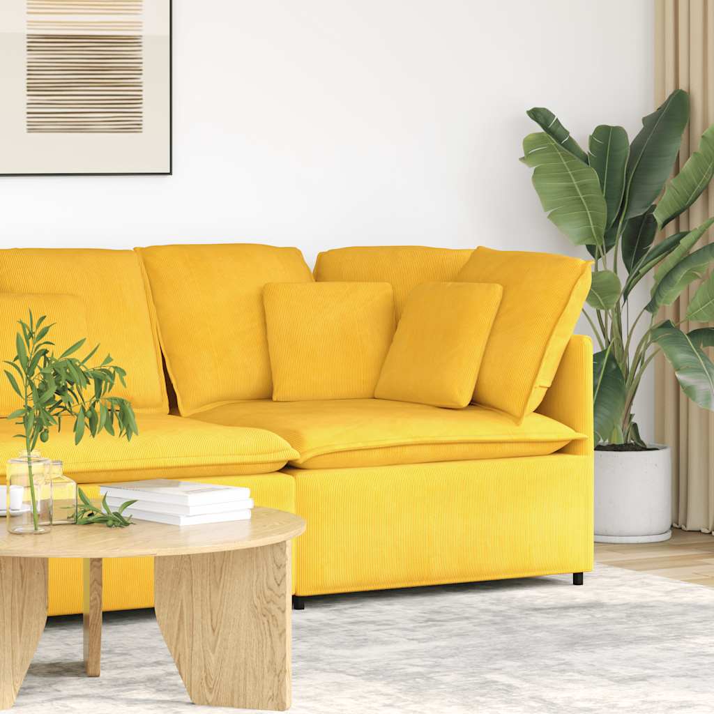 Module d'angle pour canapé modulable avec coussins jaune clair 100 cm - XIOS