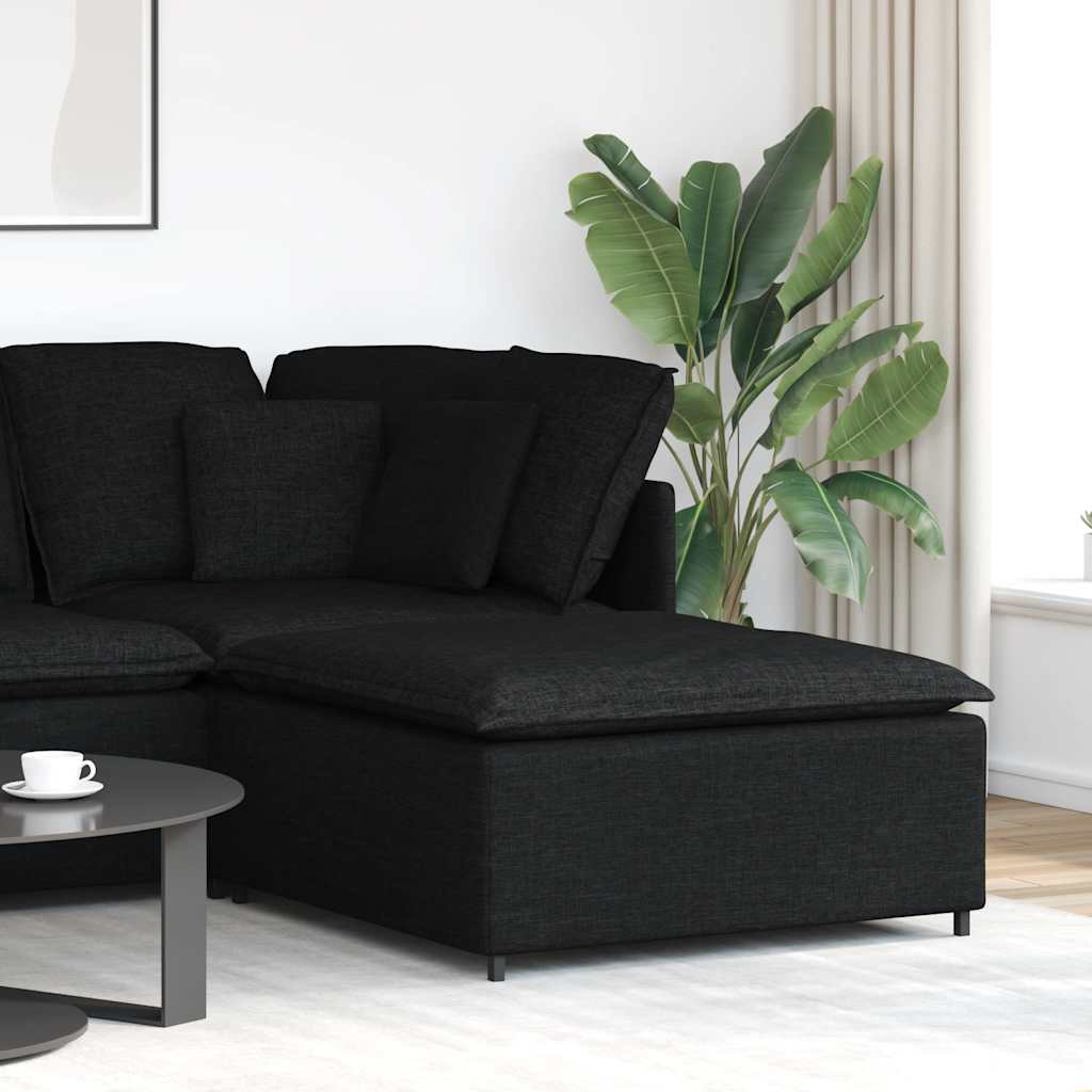 Module de repose-pieds pour canapé modulaire Noir 100 x 100 x 48 cm