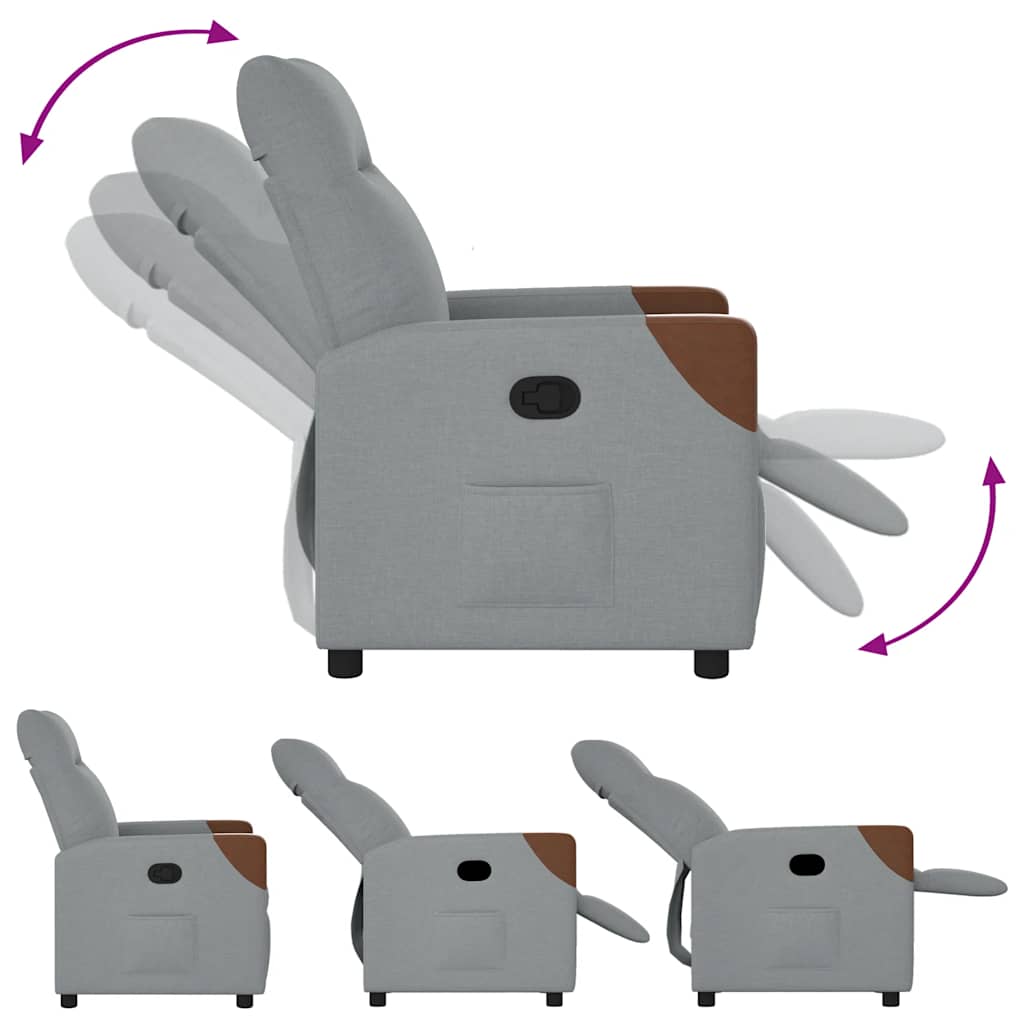 Fauteuil inclinable Gris clair Tissu - XIOS
