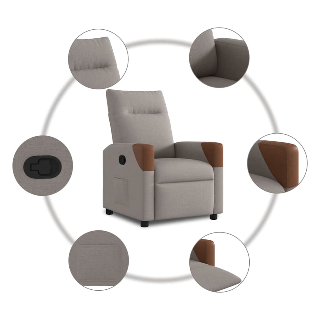 Fauteuil inclinable Taupe Tissu - XIOS