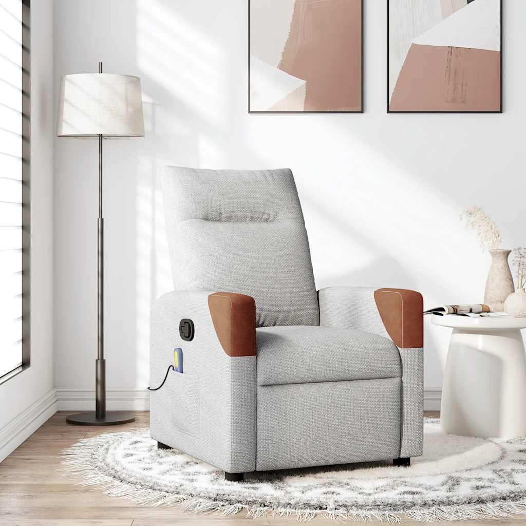 Fauteuil de massage inclinable gris nuage tissu - XIOS