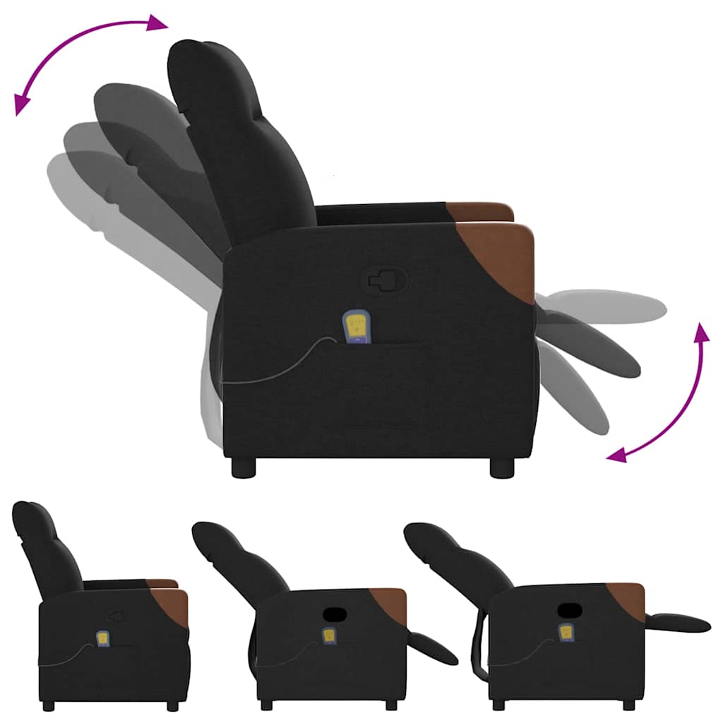 Fauteuil de massage inclinable Noir Tissu - XIOS