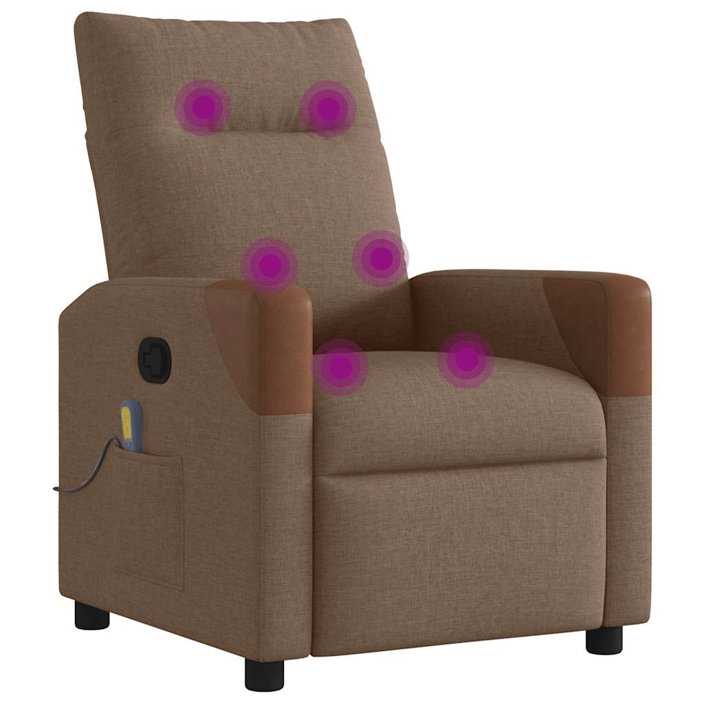 Fauteuil de massage inclinable Marron Tissu - XIOS