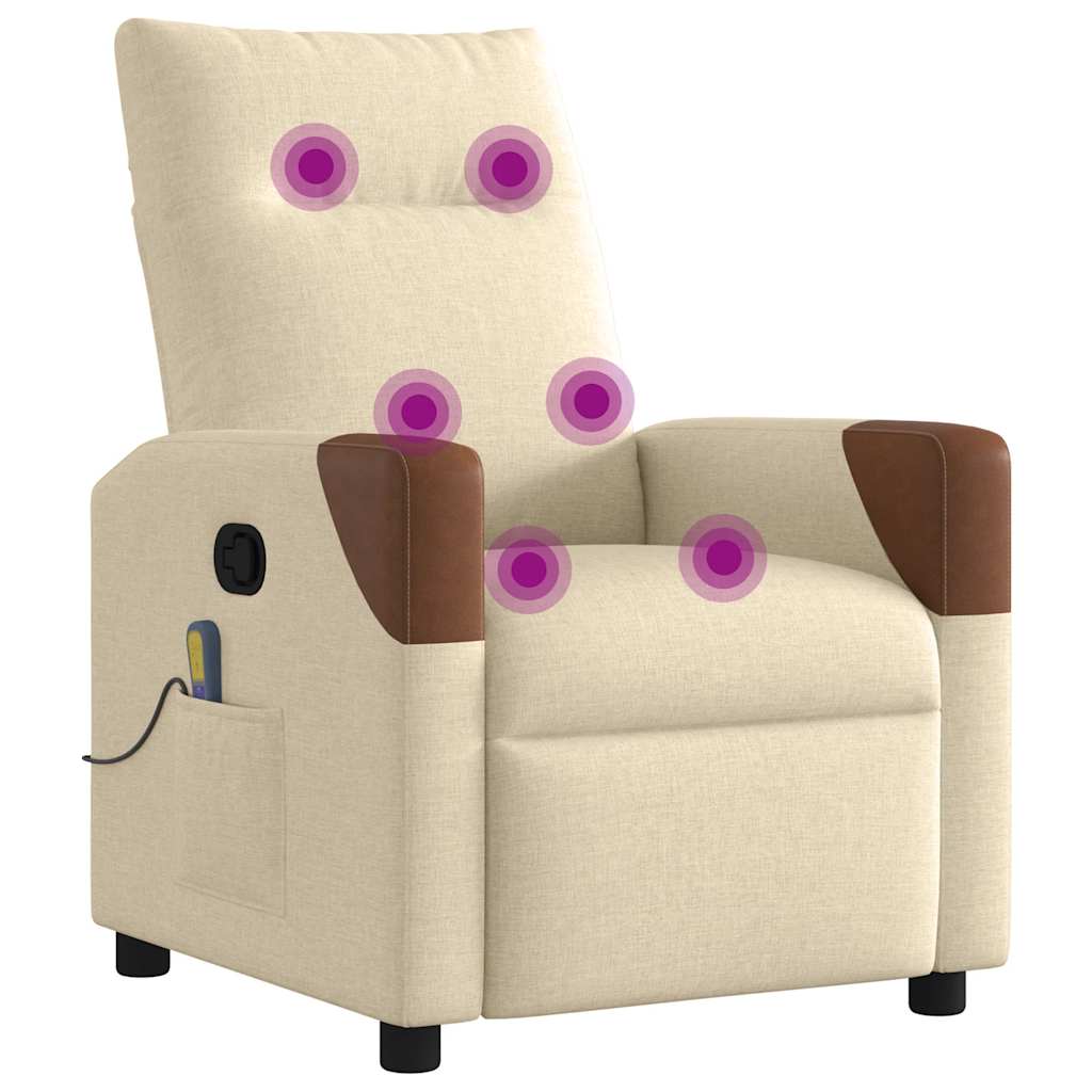 Fauteuil de massage inclinable Crème Tissu - XIOS