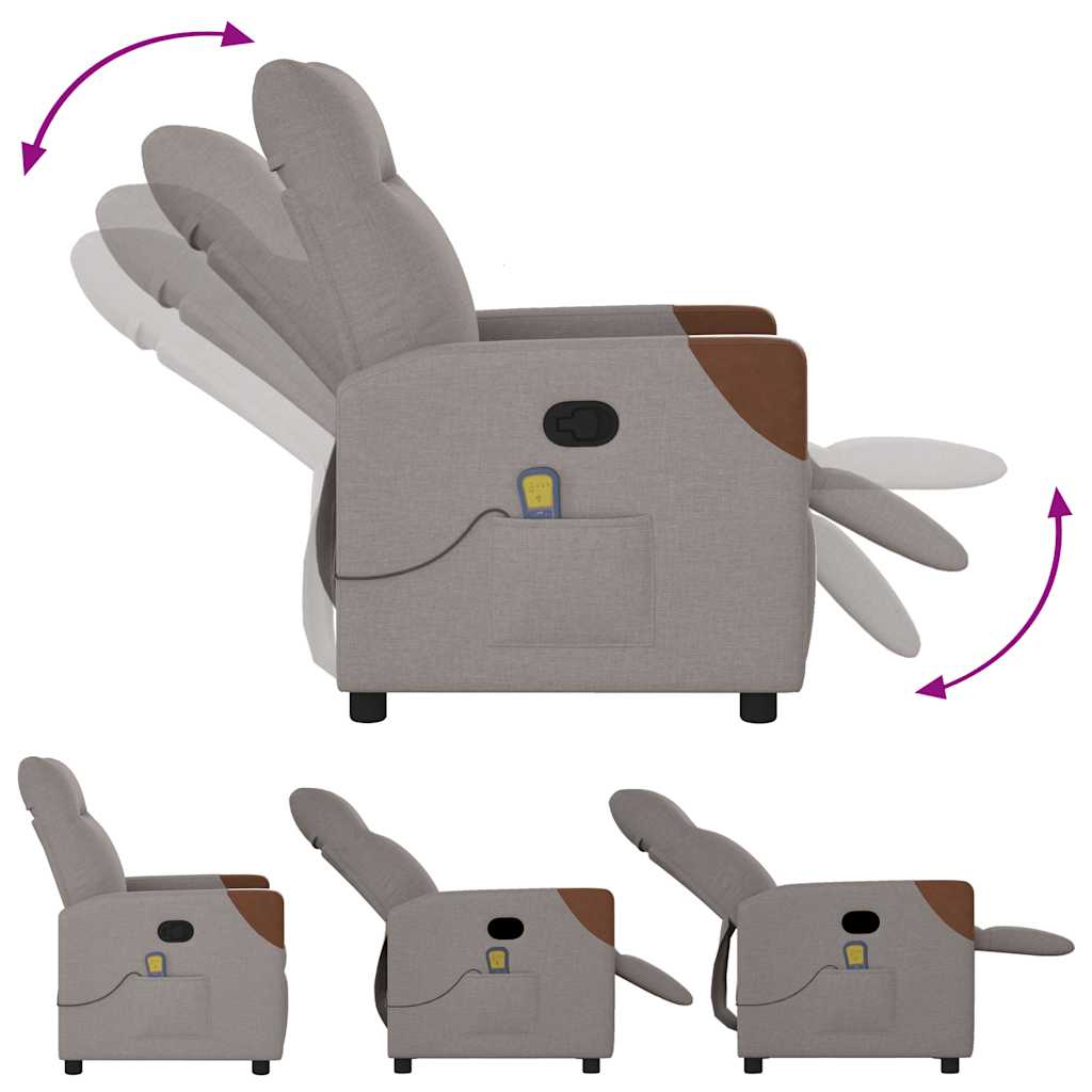 Fauteuil de massage inclinable Taupe Tissu - XIOS