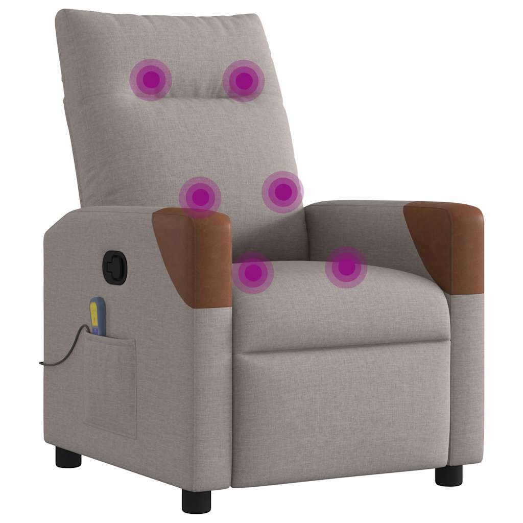 Fauteuil de massage inclinable Taupe Tissu - XIOS