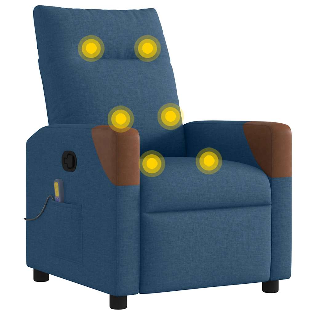 Fauteuil inclinable de massage Bleu Tissu - XIOS