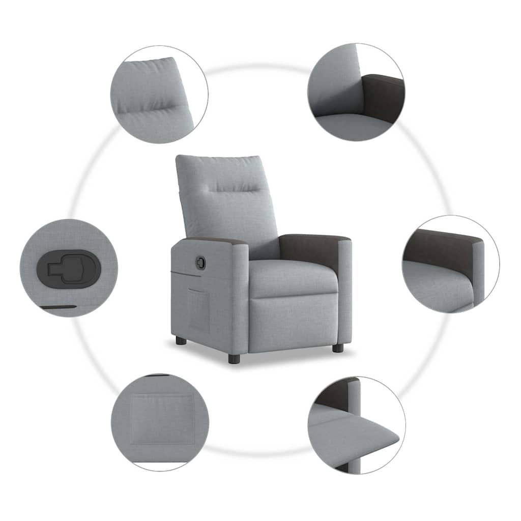 Fauteuil inclinable Gris clair Tissu - XIOS