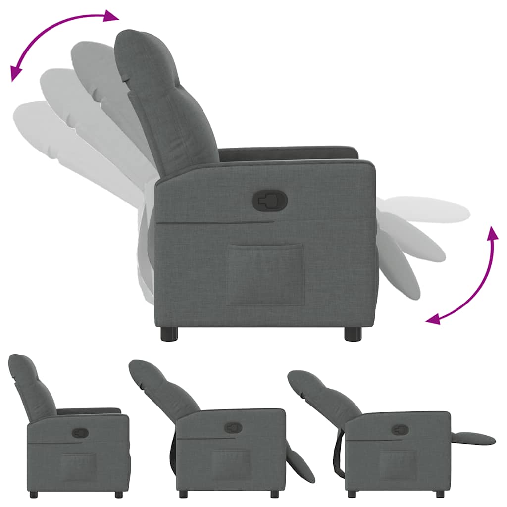 Fauteuil inclinable Gris foncé Tissu - XIOS