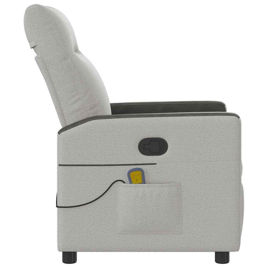 Fauteuil de massage inclinable gris nuage tissu - XIOS