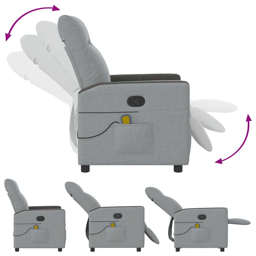 Fauteuil de massage inclinable Gris clair Tissu - XIOS