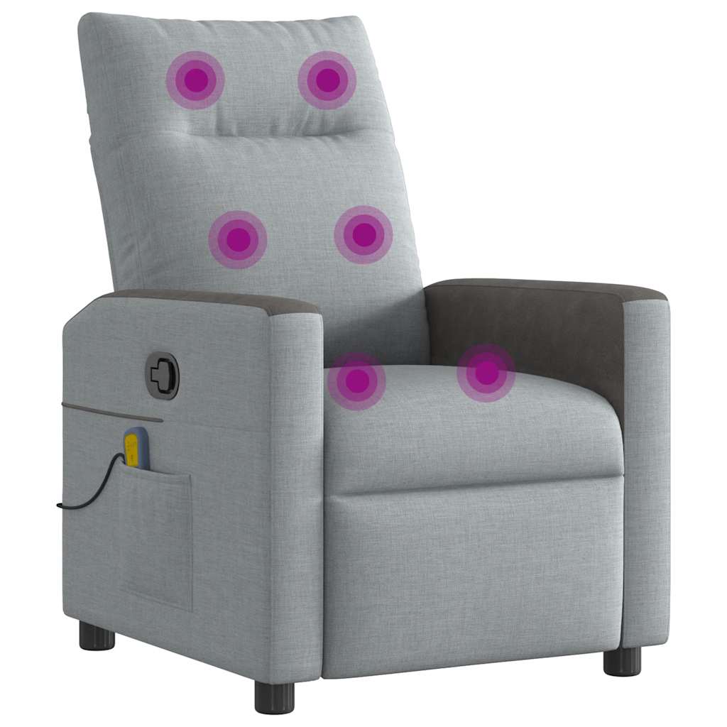 Fauteuil de massage inclinable Gris clair Tissu - XIOS