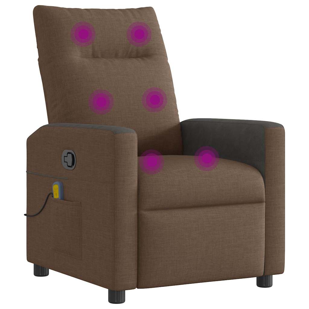 Fauteuil de massage inclinable Marron Tissu - XIOS