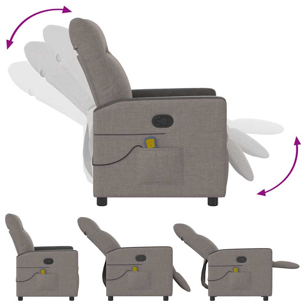 Fauteuil de massage inclinable Taupe Tissu - XIOS