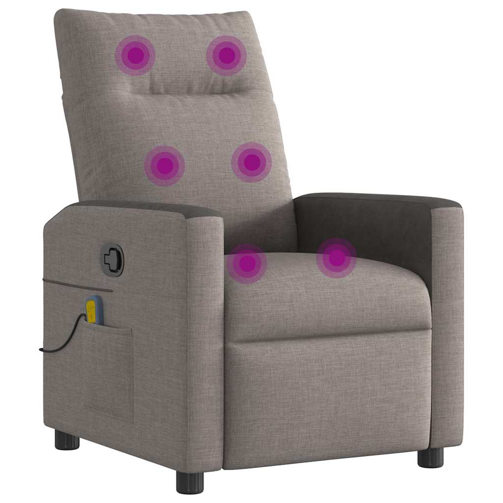 Fauteuil de massage inclinable Taupe Tissu - XIOS