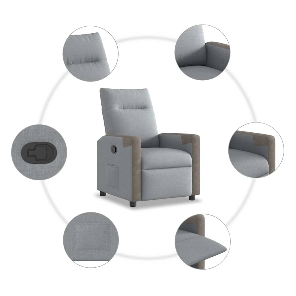 Fauteuil inclinable Gris clair Tissu - XIOS