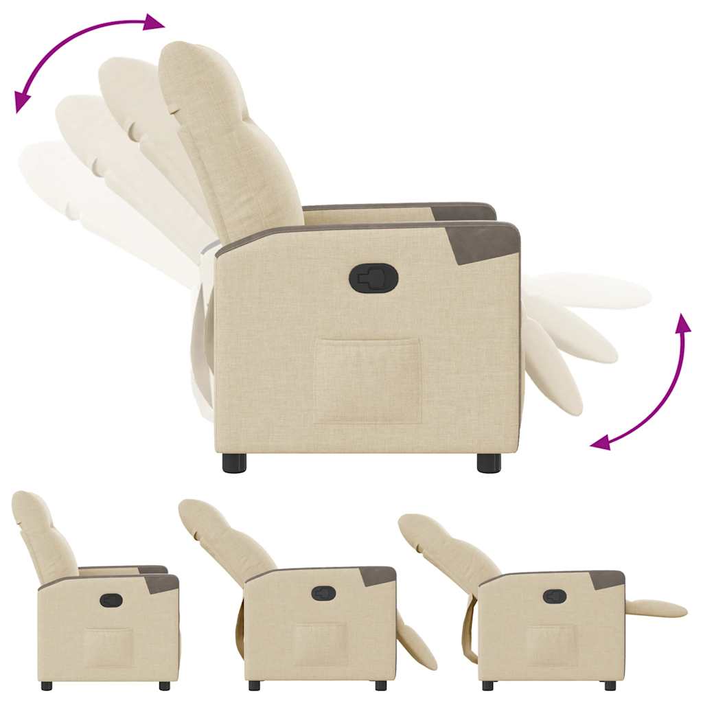 Fauteuil inclinable Crème Tissu - XIOS