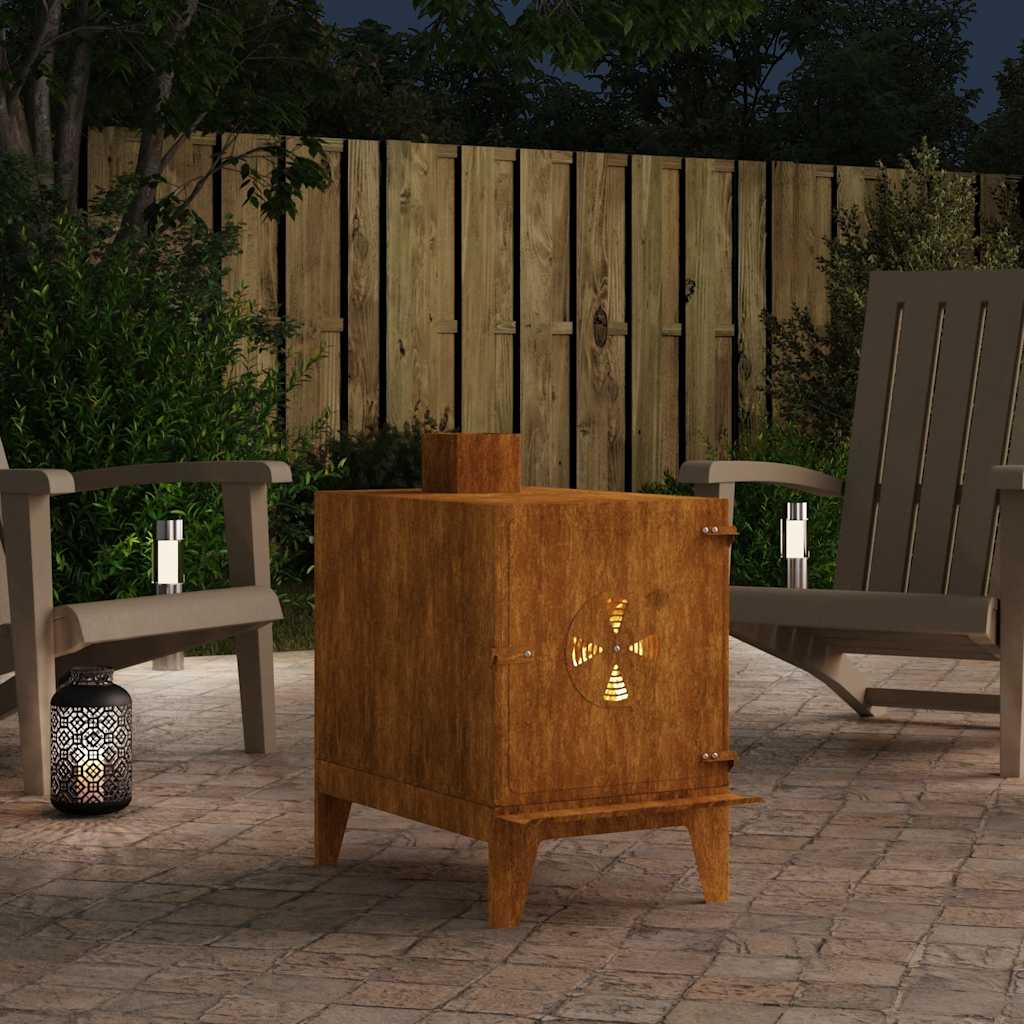 Réchaud de camping 35x50x60 cm acier corten Batterie de cuisine et vaisselle de camping vidaXL