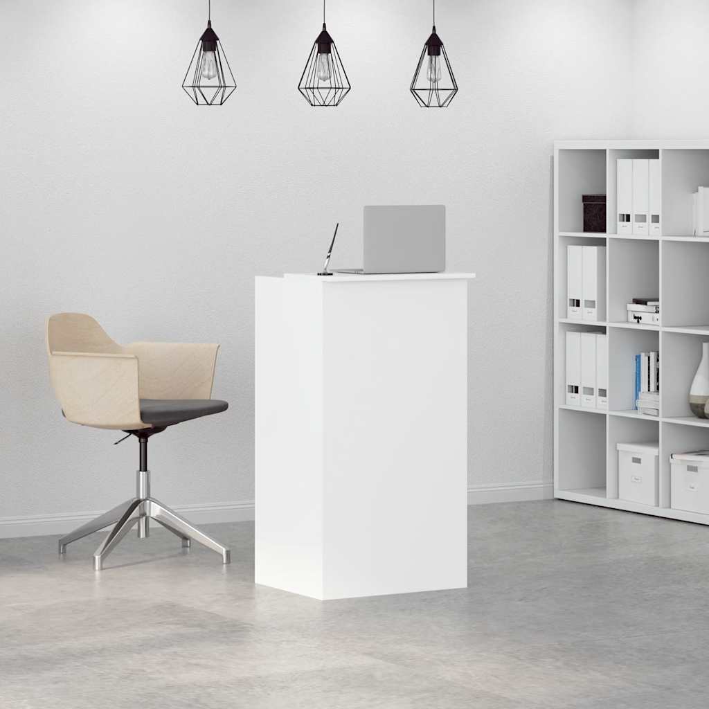Bureau de réception blanc 55x50x103,5 cm bois d'ingénierie - XIOS