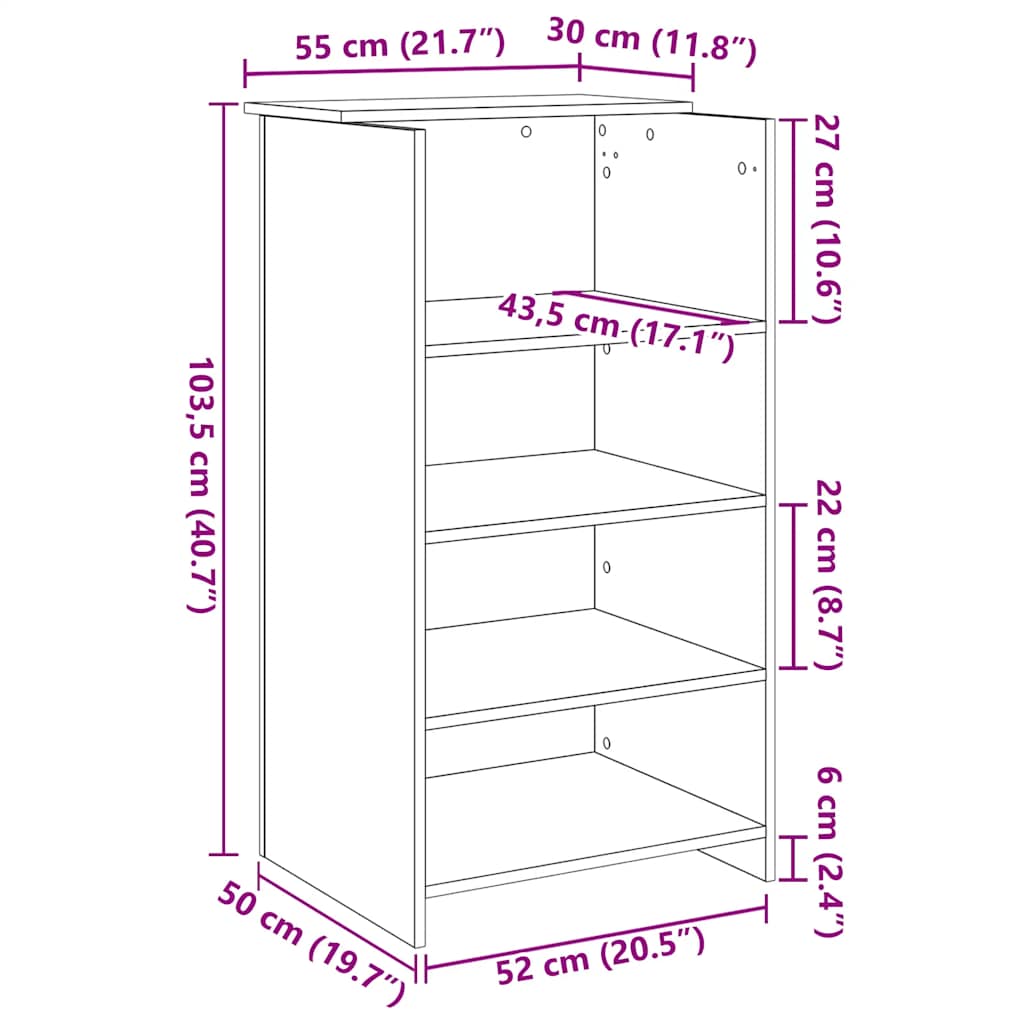 Bureau de réception blanc 55x50x103,5 cm bois d'ingénierie - XIOS