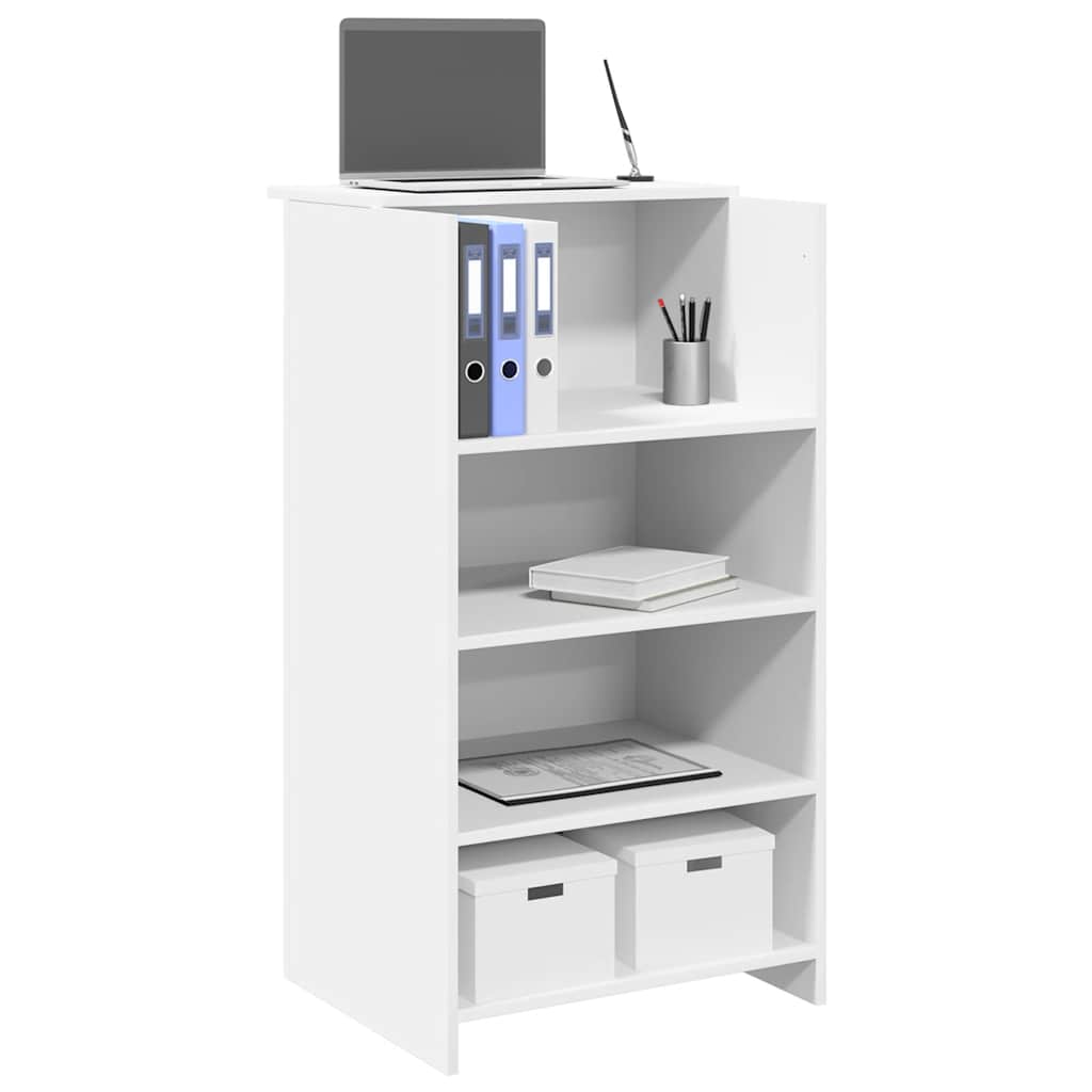 Bureau de réception blanc 55x50x103,5 cm bois d'ingénierie - XIOS