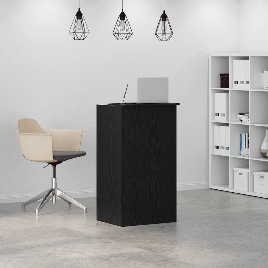 Bureau de réception noir 55x50x103,5 cm bois d'ingénierie - XIOS
