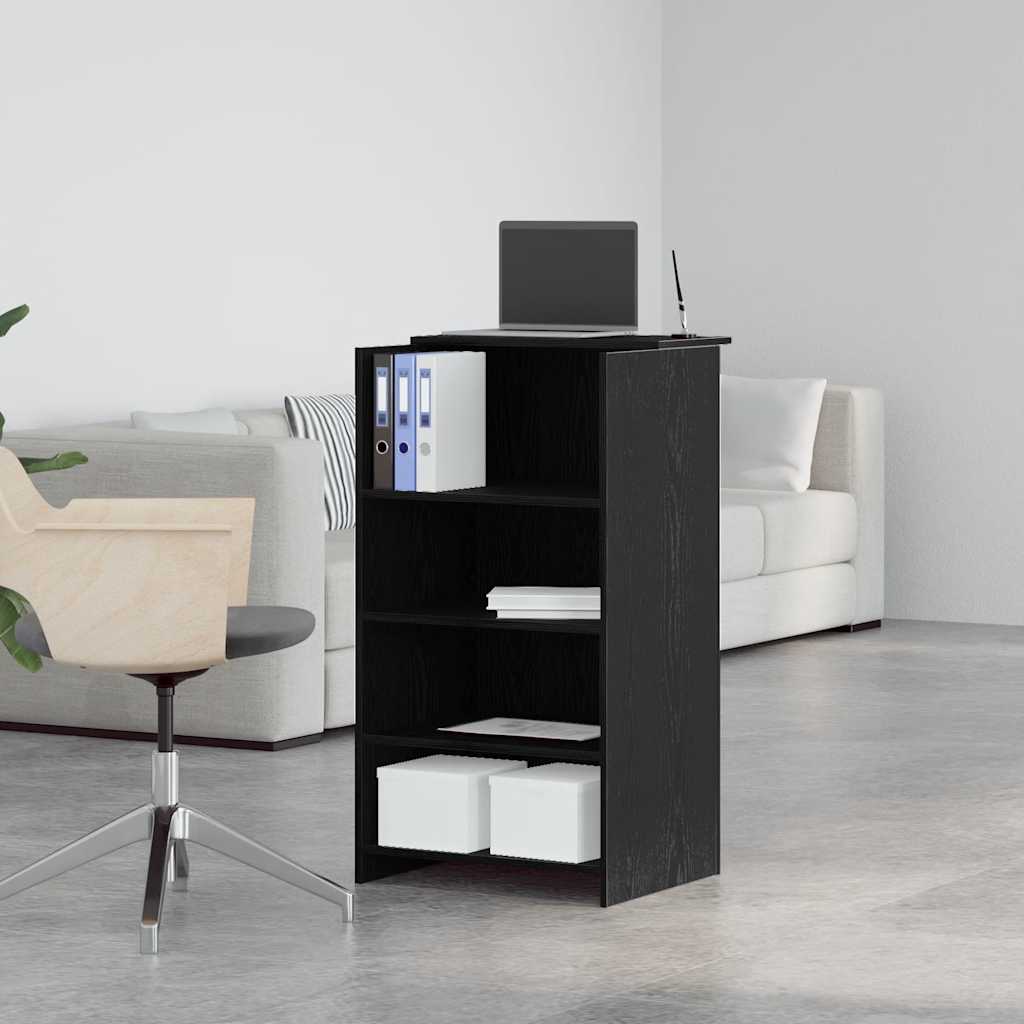 Bureau de réception noir 55x50x103,5 cm bois d'ingénierie - XIOS