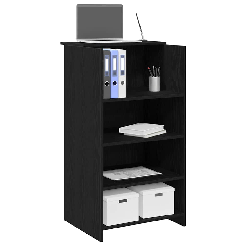 Bureau de réception noir 55x50x103,5 cm bois d'ingénierie - XIOS