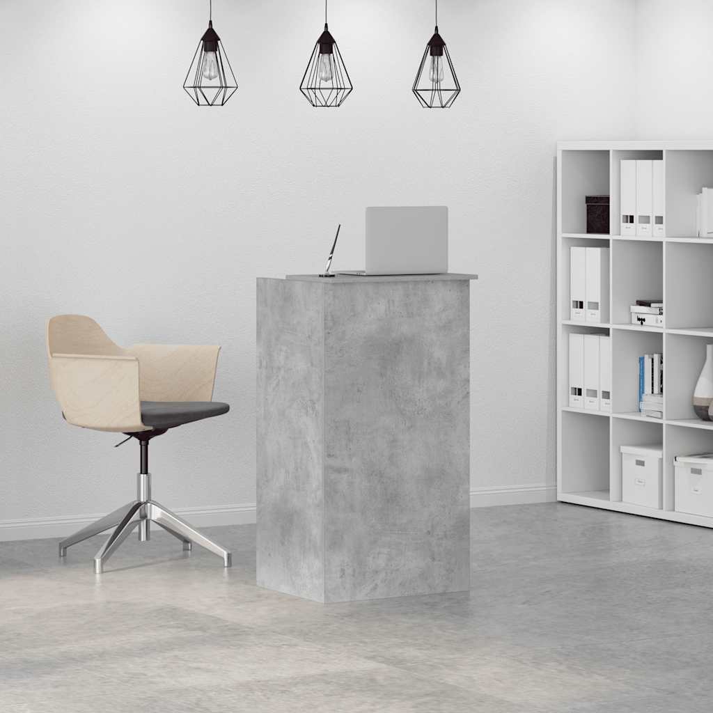 Bureau de réception gris béton 55x50x103,5 cm bois d'ingénierie - XIOS