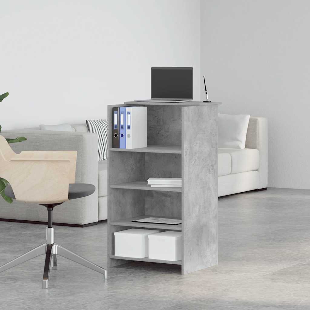 Bureau de réception gris béton 55x50x103,5 cm bois d'ingénierie - XIOS
