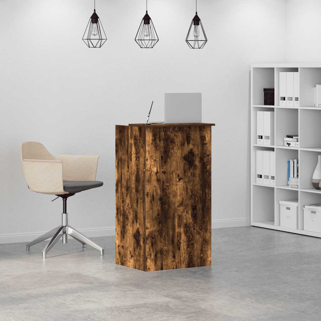 Bureau de réception chêne fumé 55x50x103,5 cm bois d'ingénierie - XIOS