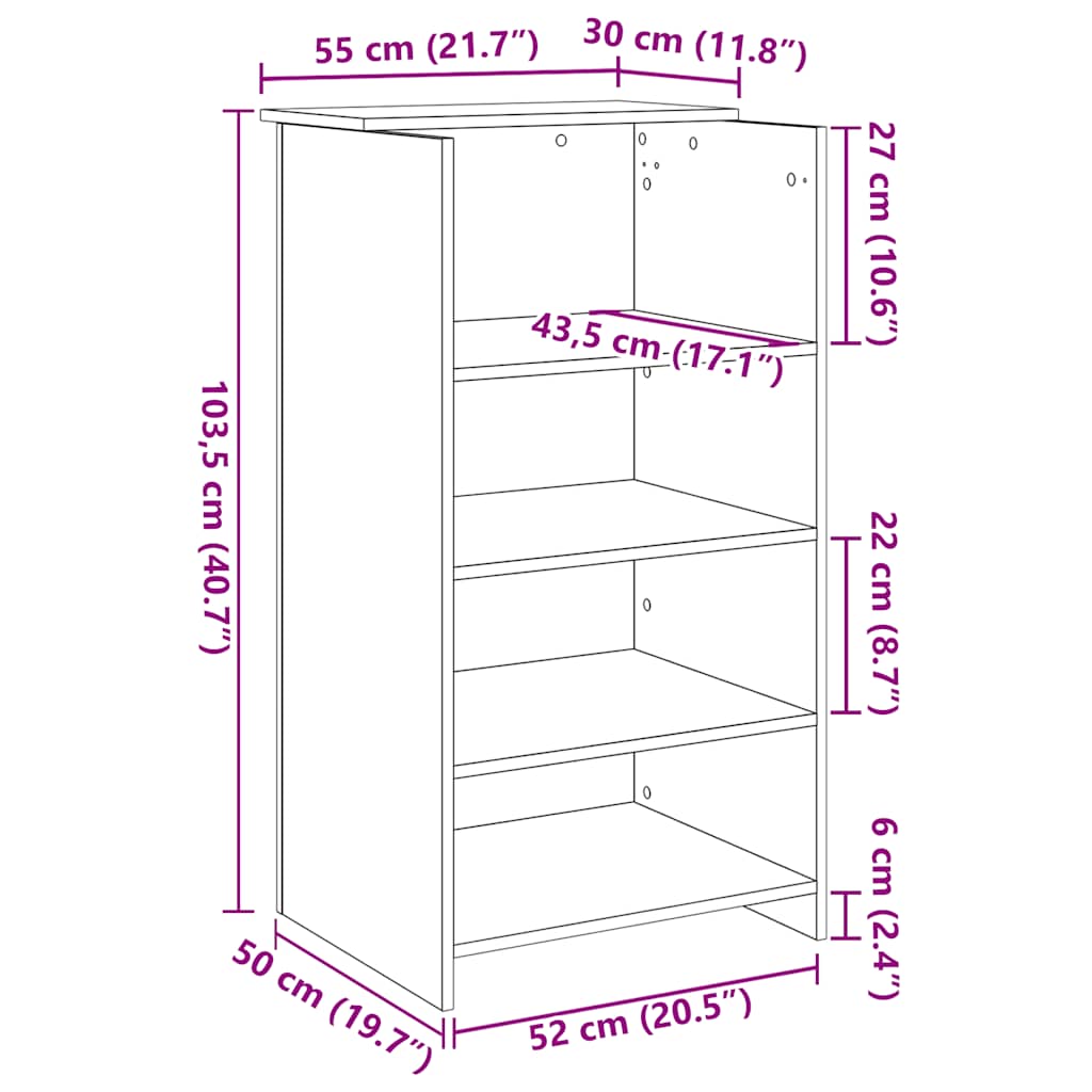 Bureau de réception vieux bois 55x50x103,5 cm bois d'ingénierie - XIOS