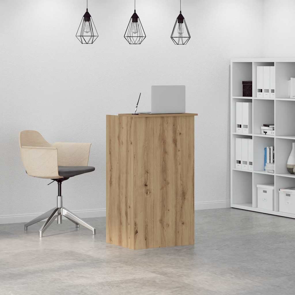 Bureau réception chêne artisanal 55x50x103,5 cm bois ingénierie - XIOS