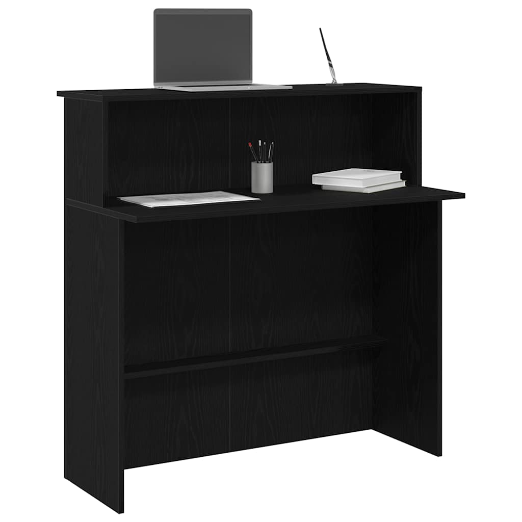 Bureau de réception noir 100x50x103,5 cm bois d'ingénierie Bureaux vidaXL