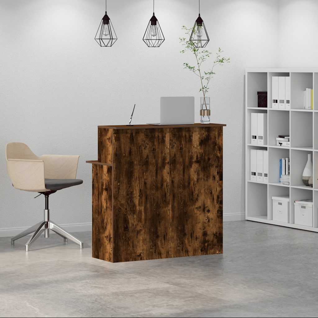 Bureau de réception chêne fumé 100x50x103,5cm bois d'ingénierie Bureaux vidaXL