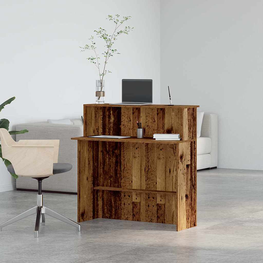 Bureau de réception vieux bois 100x50x103,5cm bois d'ingénierie - XIOS