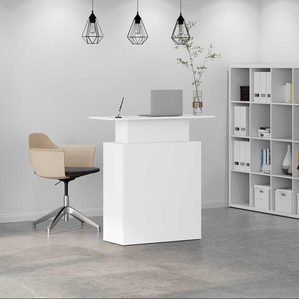 Bureau de réception blanc 100x40x104 cm bois d'ingénierie - XIOS