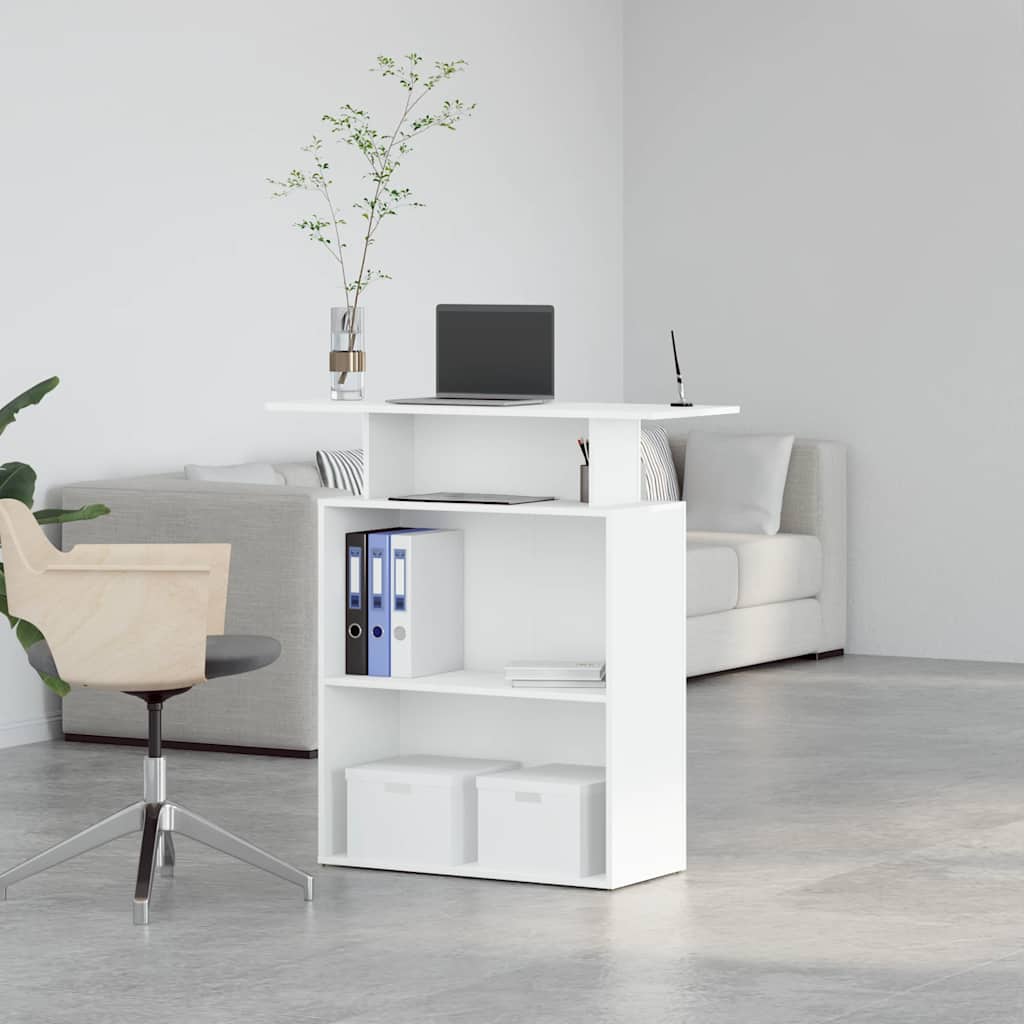 Bureau de réception blanc 100x40x104 cm bois d'ingénierie - XIOS