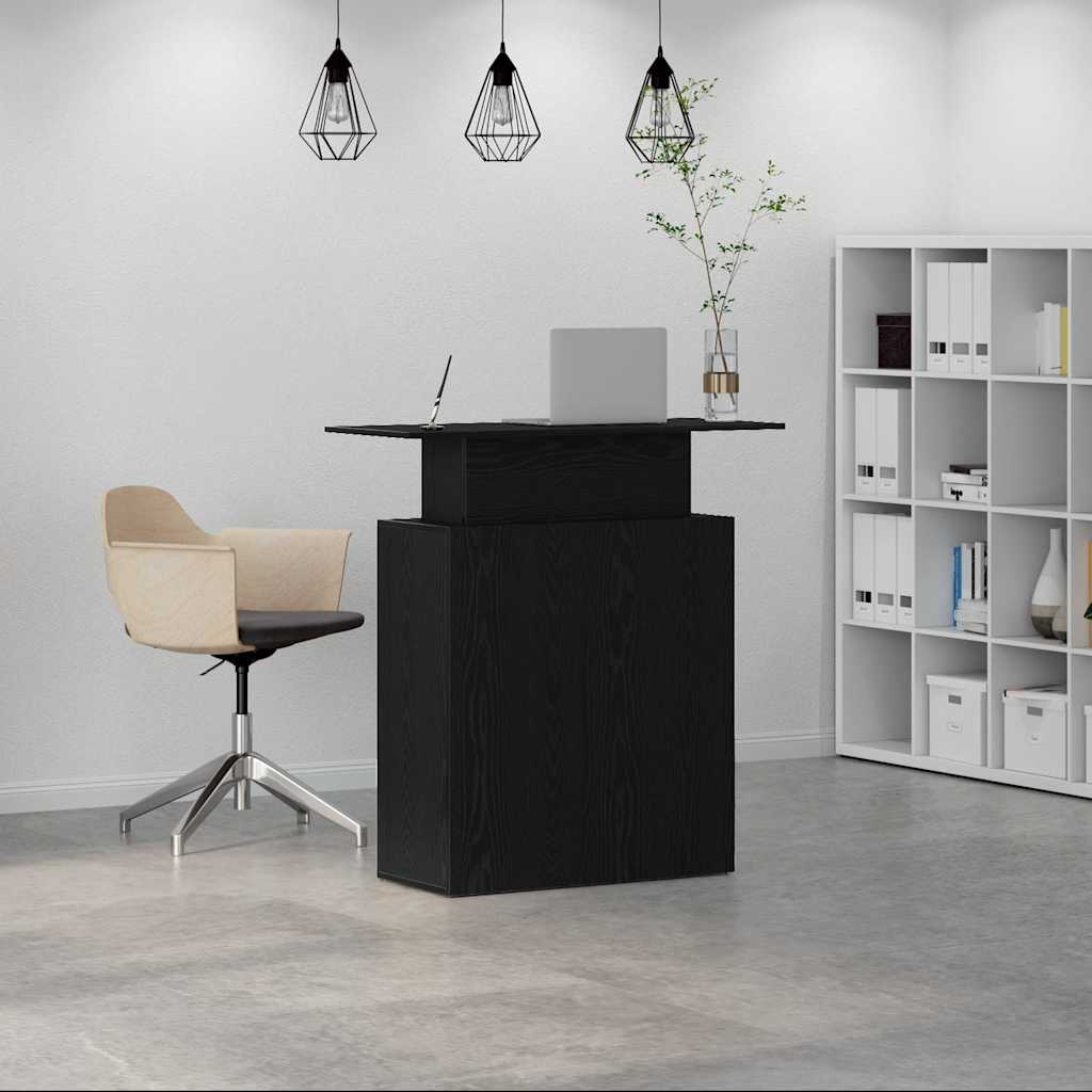 Bureau de réception noir 100x40x104 cm bois d'ingénierie - XIOS