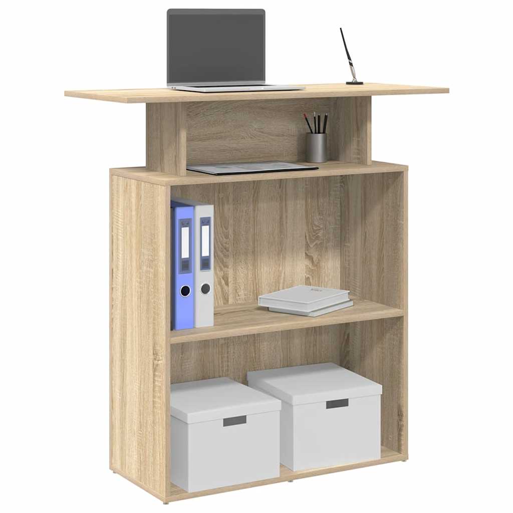 Bureau réception chêne sonoma 100x40x104 cm bois d'ingénierie - XIOS