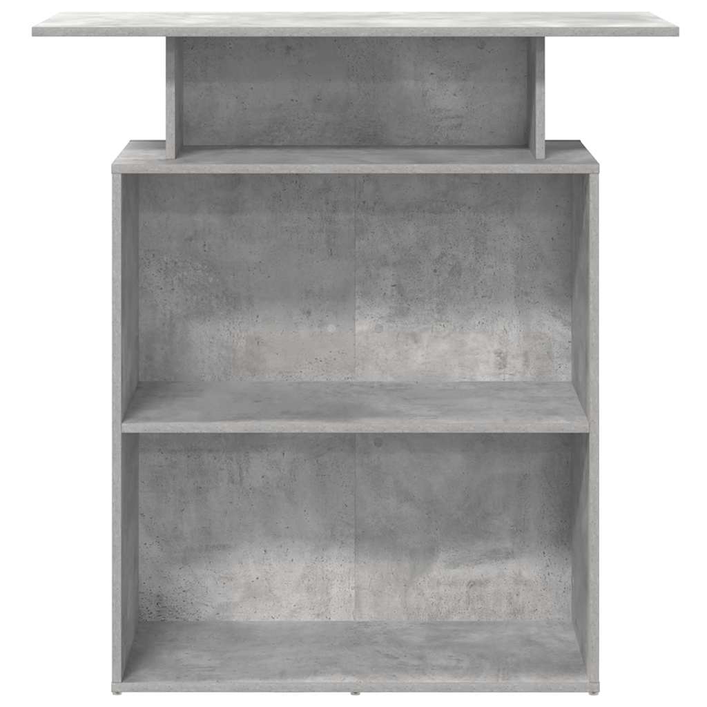 Bureau de réception gris béton 100x40x104 bois d'ingénierie - XIOS