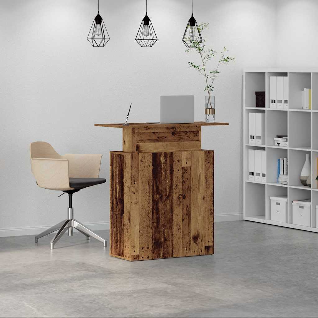 Bureau de réception vieux bois 100x40x104 cm bois d'ingénierie - XIOS