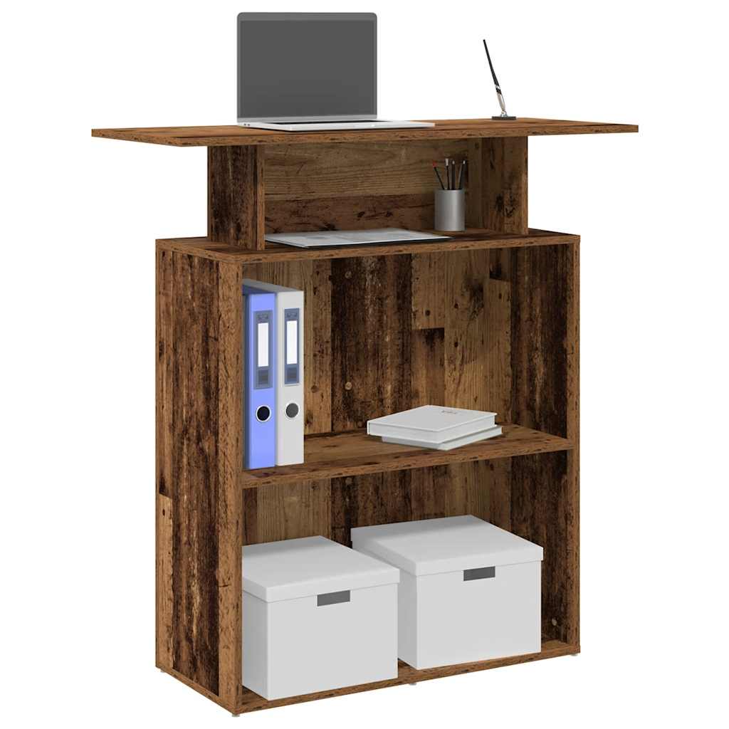 Bureau de réception vieux bois 100x40x104 cm bois d'ingénierie - XIOS