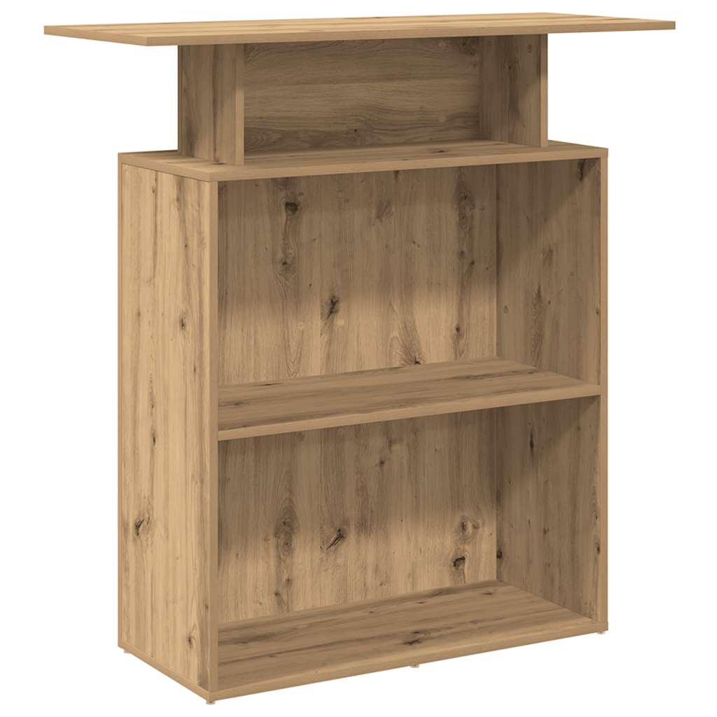 Bureau réception chêne artisanal 100x40x104 cm bois ingénierie - XIOS